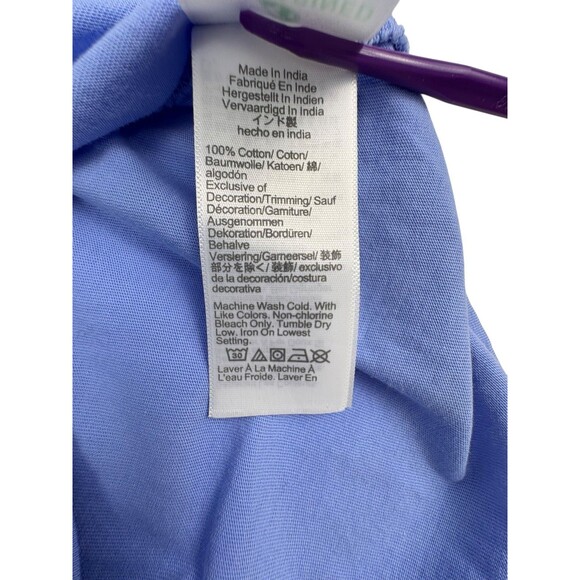 J Crew Smocked Flutter Sleeve Cotton Knit Top Cottage Coquette Periwinkle Blue S - Picture 11 of 11